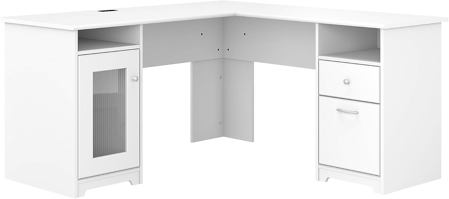 Heather Gray L Shaped Computer Desk T42305