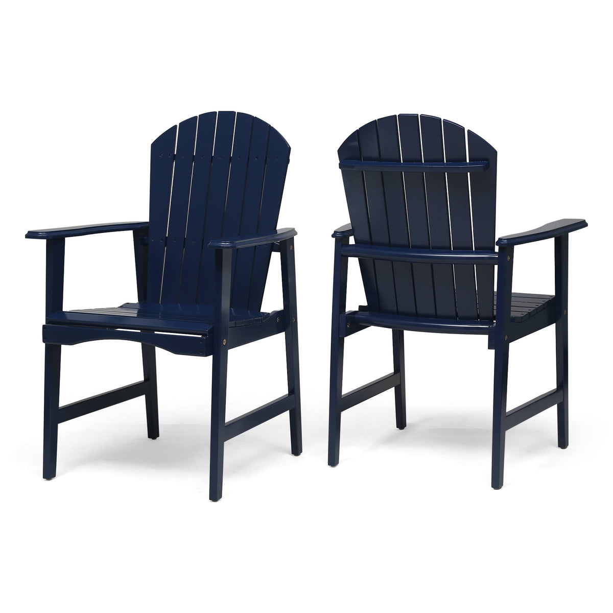 Navy Blue Acacia Wood Adirondack Dining Chairs (Set of 2) K265