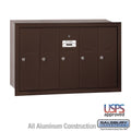Bronze-Vertical Recessed Mounted Mailbox with 5 Doors P55915