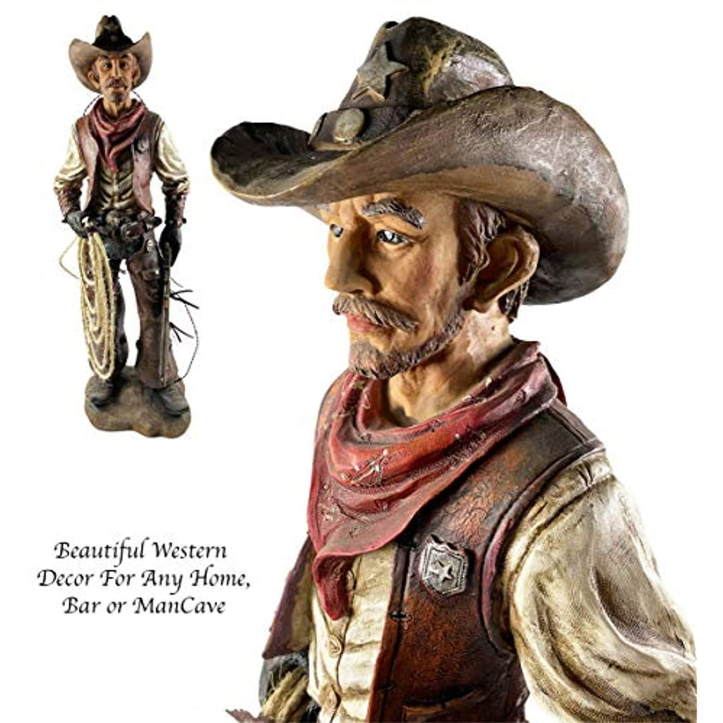 Western Cowboy Statue Hand Painted Figurine K201