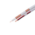 250FT White Siamese RG59/U Cable, 20AWG + 18/2AWG, 95% Shielding P879652