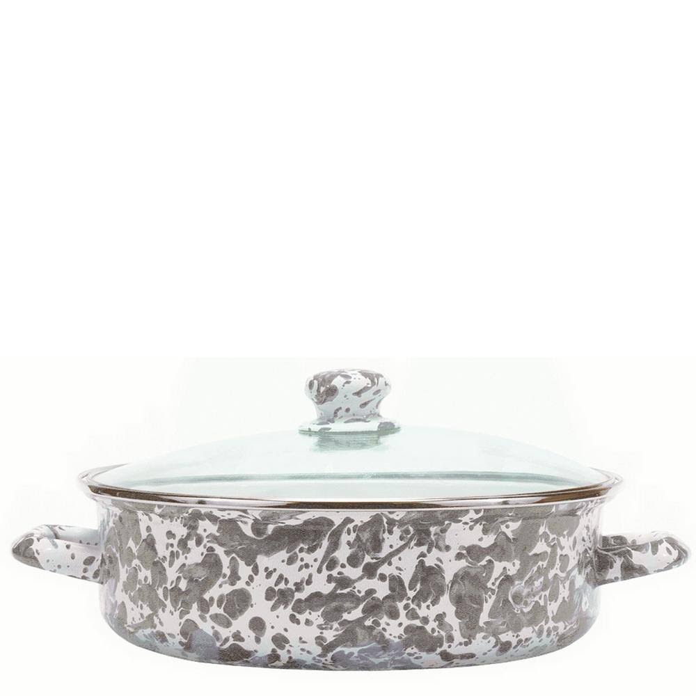 5 Qt Porcelain-Coated Steel Saute Pan with Glass Lid B58479