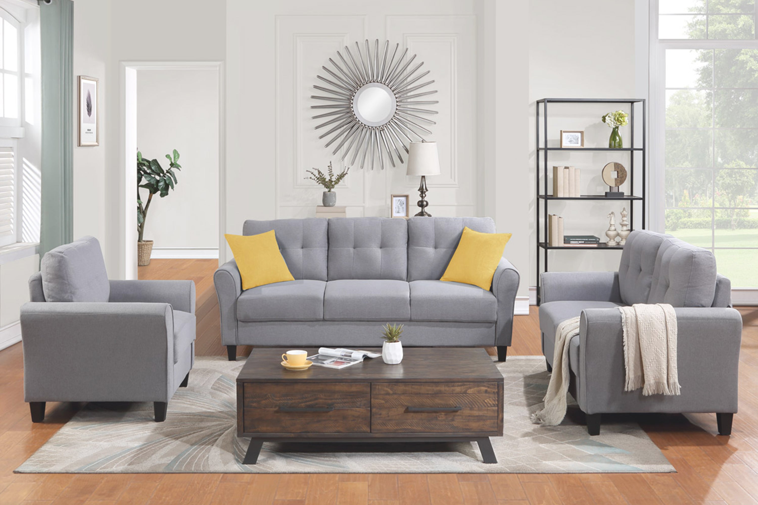 Linen Upholstered Sofa Set (1+2+3 Seat) K453