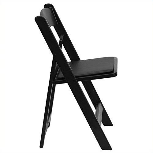 Black Resin Folding Chair with Vinyl Padded Seat S3935