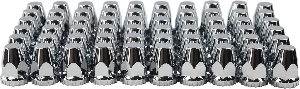 Chrome ABS 33 mm Thread-On Dome Axle Cover Combo Kit with Removable Hub Caps and Lug Nut Covers G875388