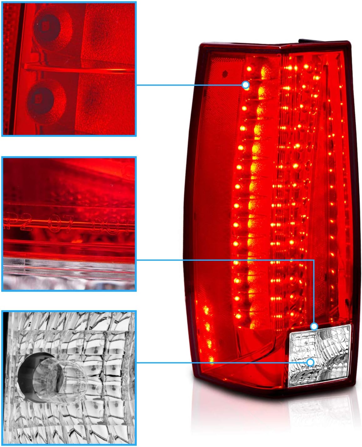 Red/Clear LED Tail Lights for Chevy Tahoe/Suburban/Yukon O59792