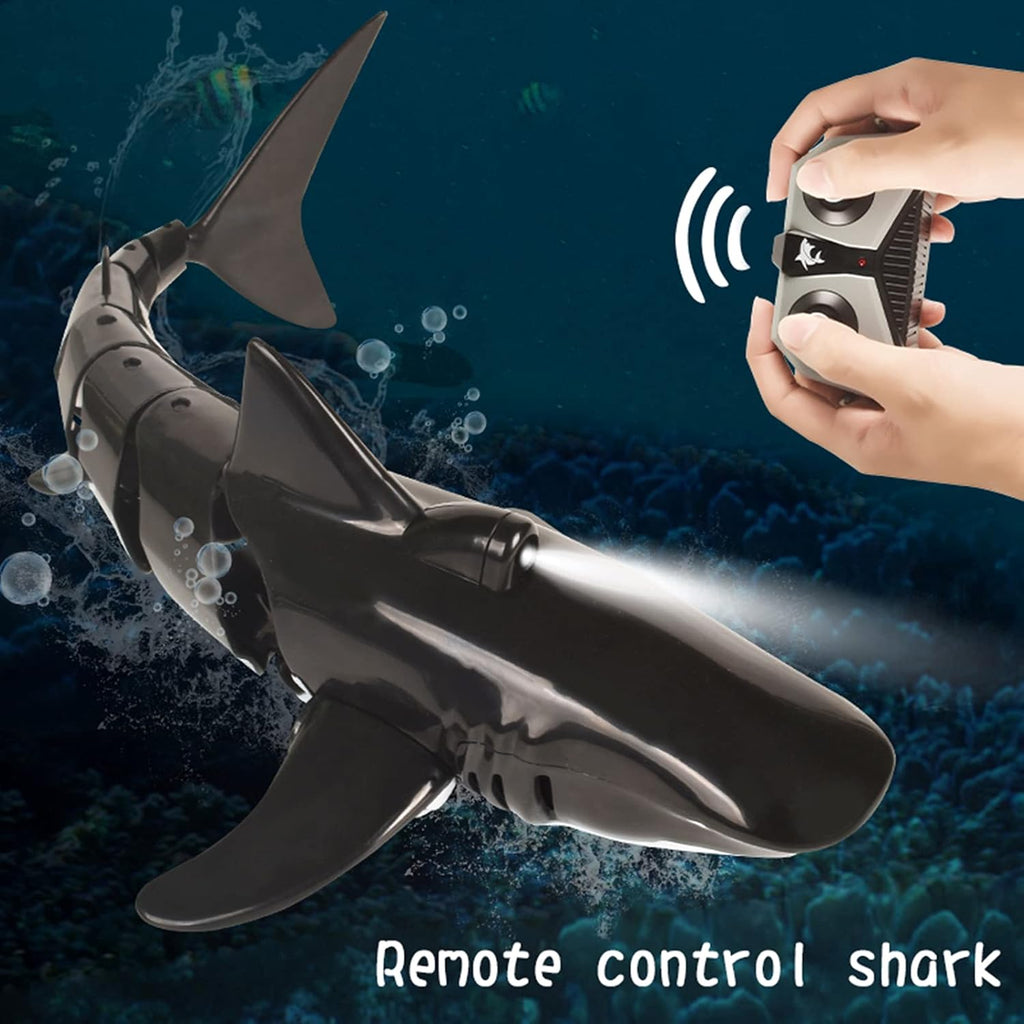 Black Shark Head Shark with LED Light Remote Control Shark Toy 1:18 Pack of 2 Y27949