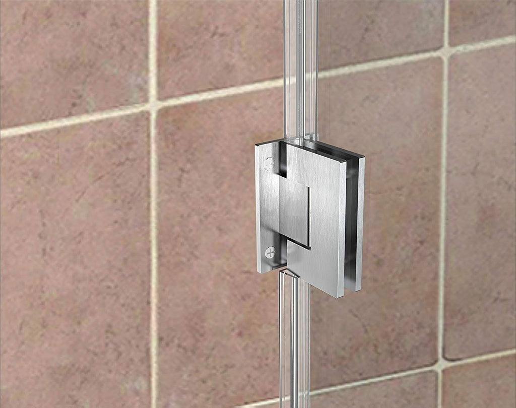 72x22 High x 35x22 Wide Frameless Shower Door Stainless Steel J61775