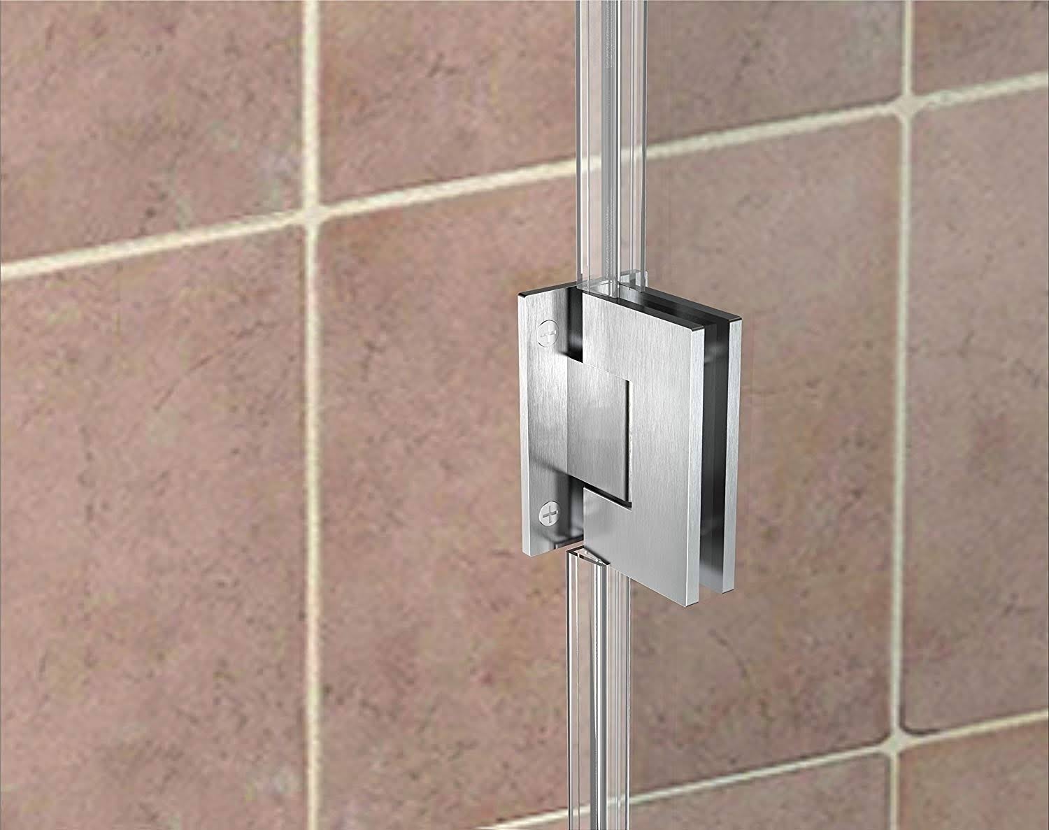 72x22 High x 35x22 Wide Frameless Shower Door Stainless Steel J61775