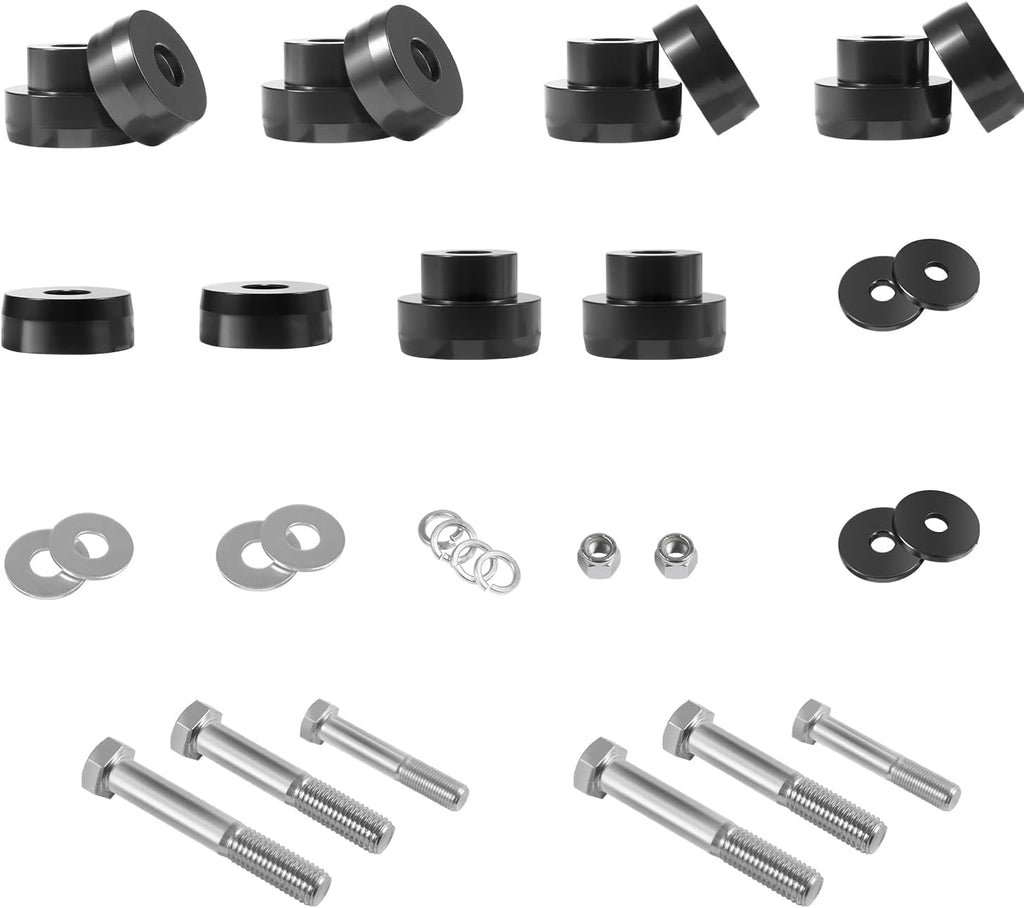CNC Aluminum Body Mount Bushings Tool Subframe Bushing Kit 32PCS P1482