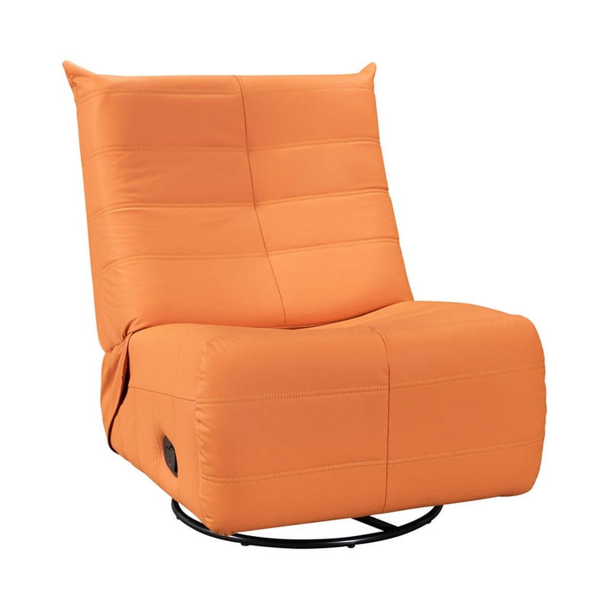 Modern Orange Faux Leather Swivel Glider Recliner N117191