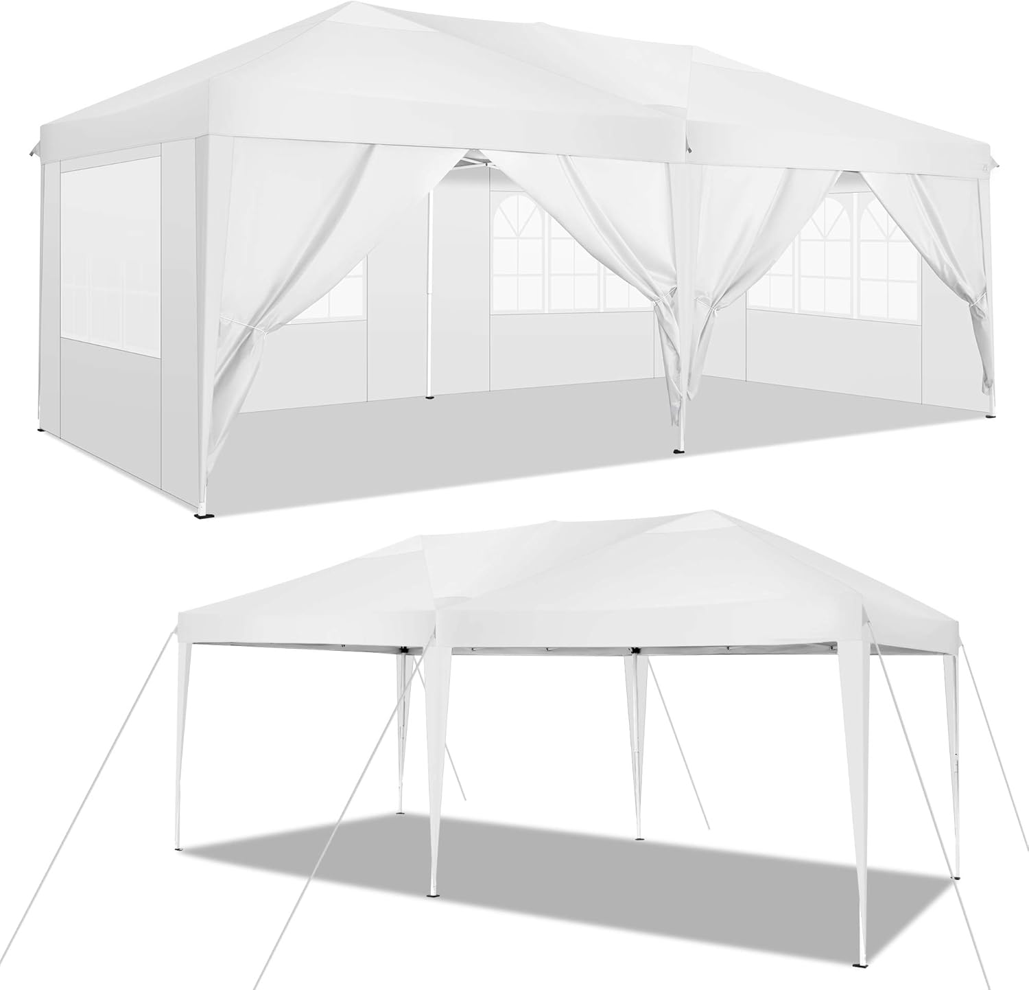 10'x10' Pop Up Commercial Instant Gazebo Tent with 4 Removable Zippered Sidewalls E606146