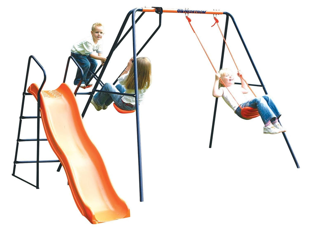 Blue/Orange Swing, Glider and Slide Set N251