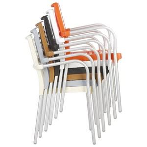 White Resin Dining Arm Chair Set of 4 R175915