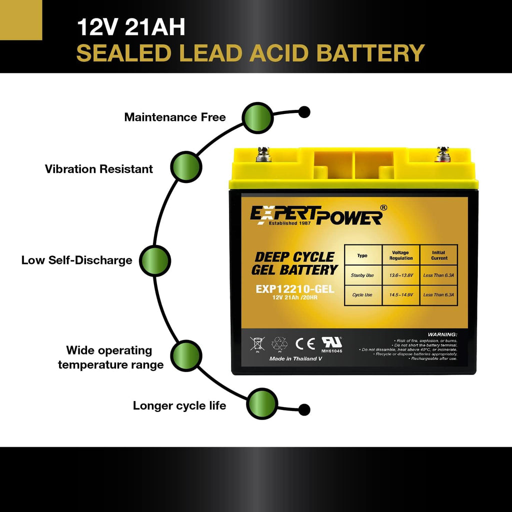 12V 21AH Gel Deep Cycle Battery Pack of 2 J31285