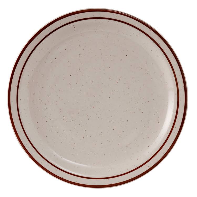 White with Brown Speckle 9 in. Plate S1336