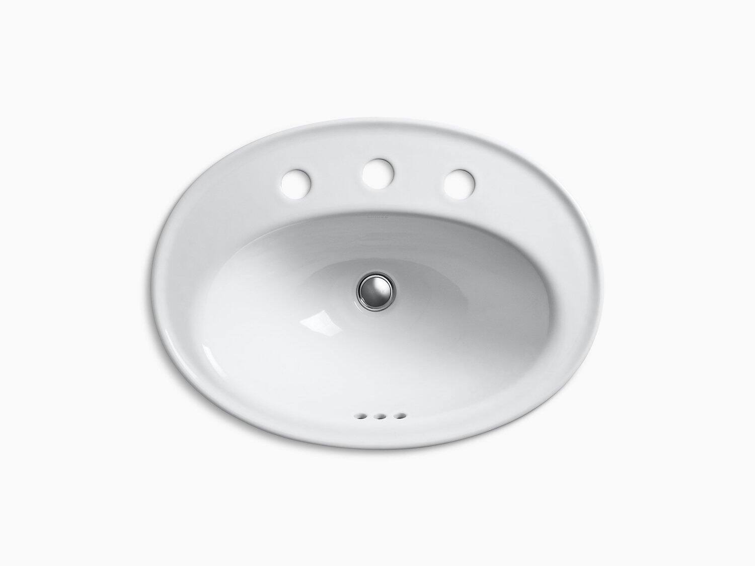 Drop-in Bathroom Sink with Widespread Faucet Holes I19006