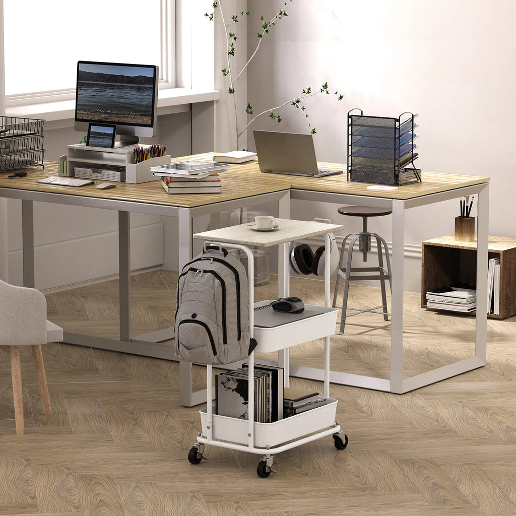 2-Tier Rolling Utility Cart with Top Board D506091