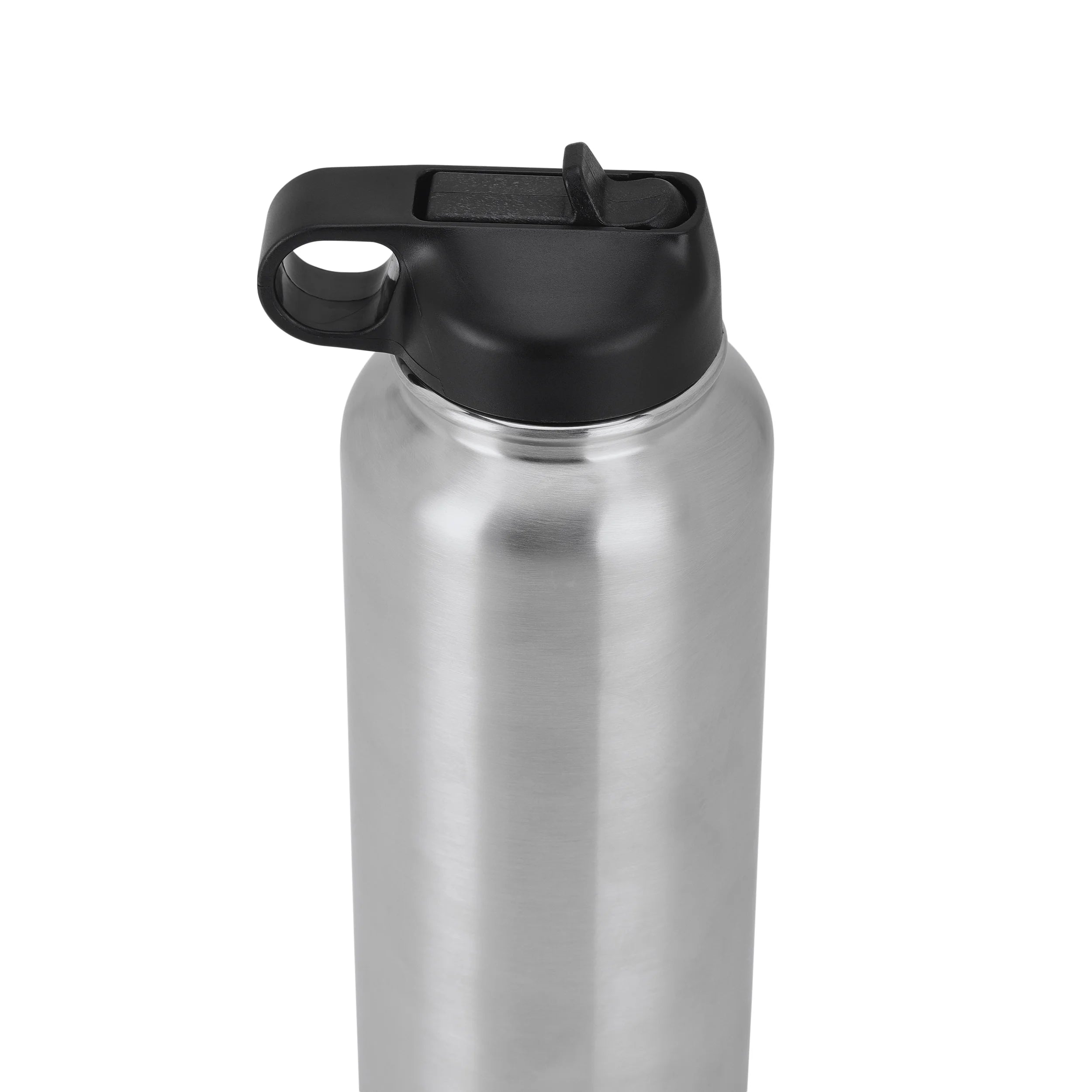 Silver 32 oz Vacuum-Insulated Water Bottle with 2 Lids W455189