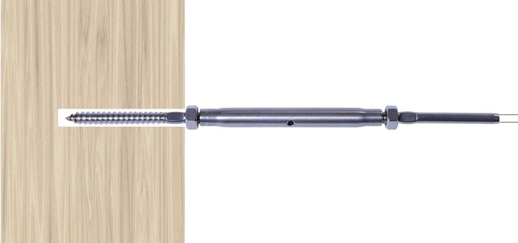 Stainless Steel Hand-Crimp Turnbuckle Tensioner for 1/8 Cable Railing (Lot of 10) A3954