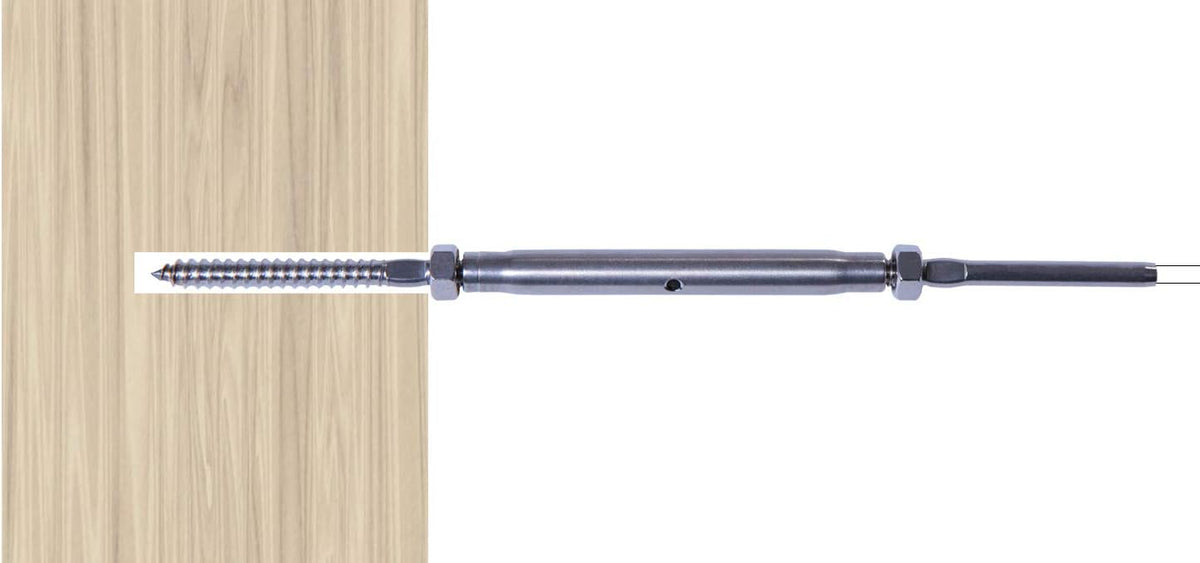 Stainless Steel Hand-Crimp Turnbuckle Tensioner for 1/8 Cable Railing (Lot of 10) A3954