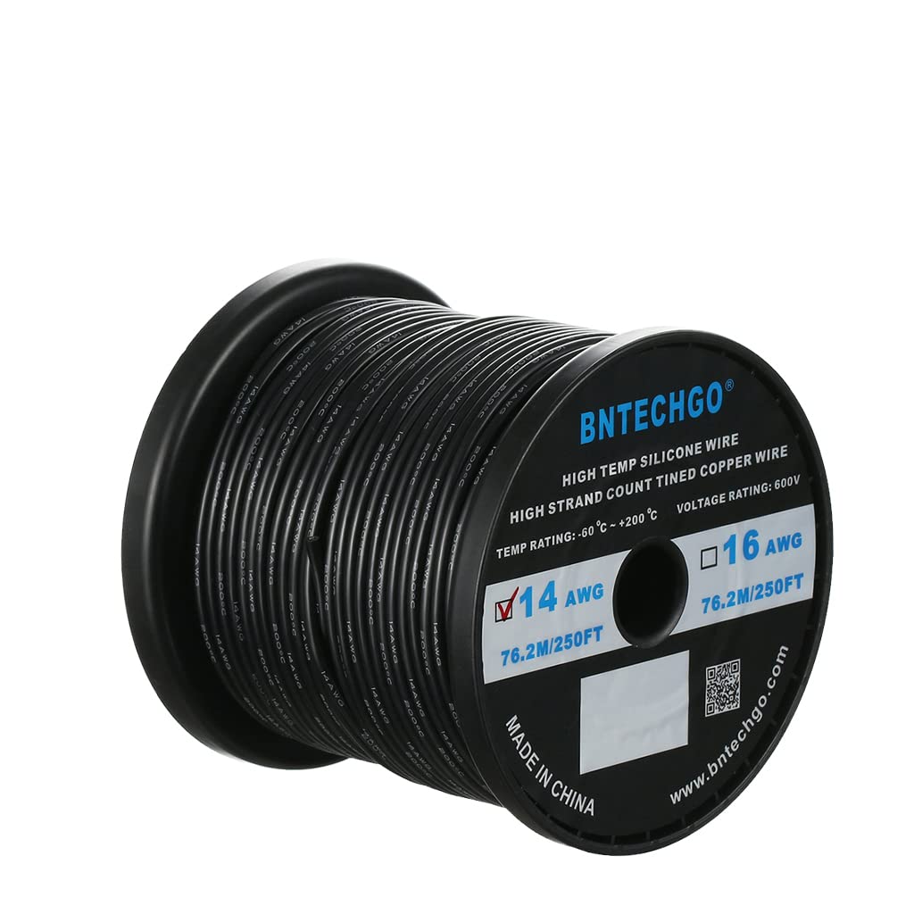 14 Gauge Silicone Wire Spool 200 ft Blue 14 AWG Stranded Tinned Copper Wire Pack of 2 N776