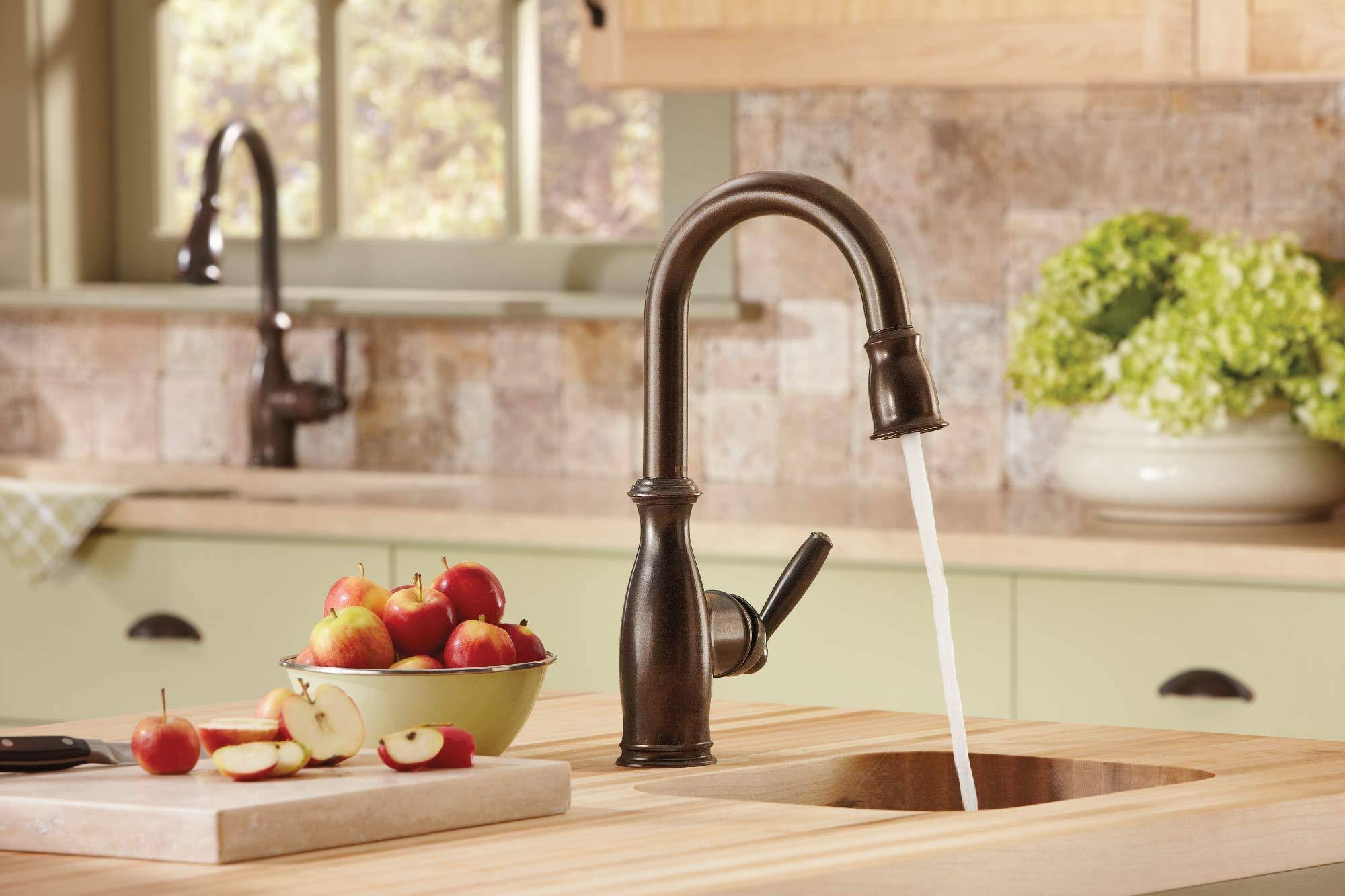 Oil Rubbed Bronze One-Handle Pulldown Bar Faucet I97316