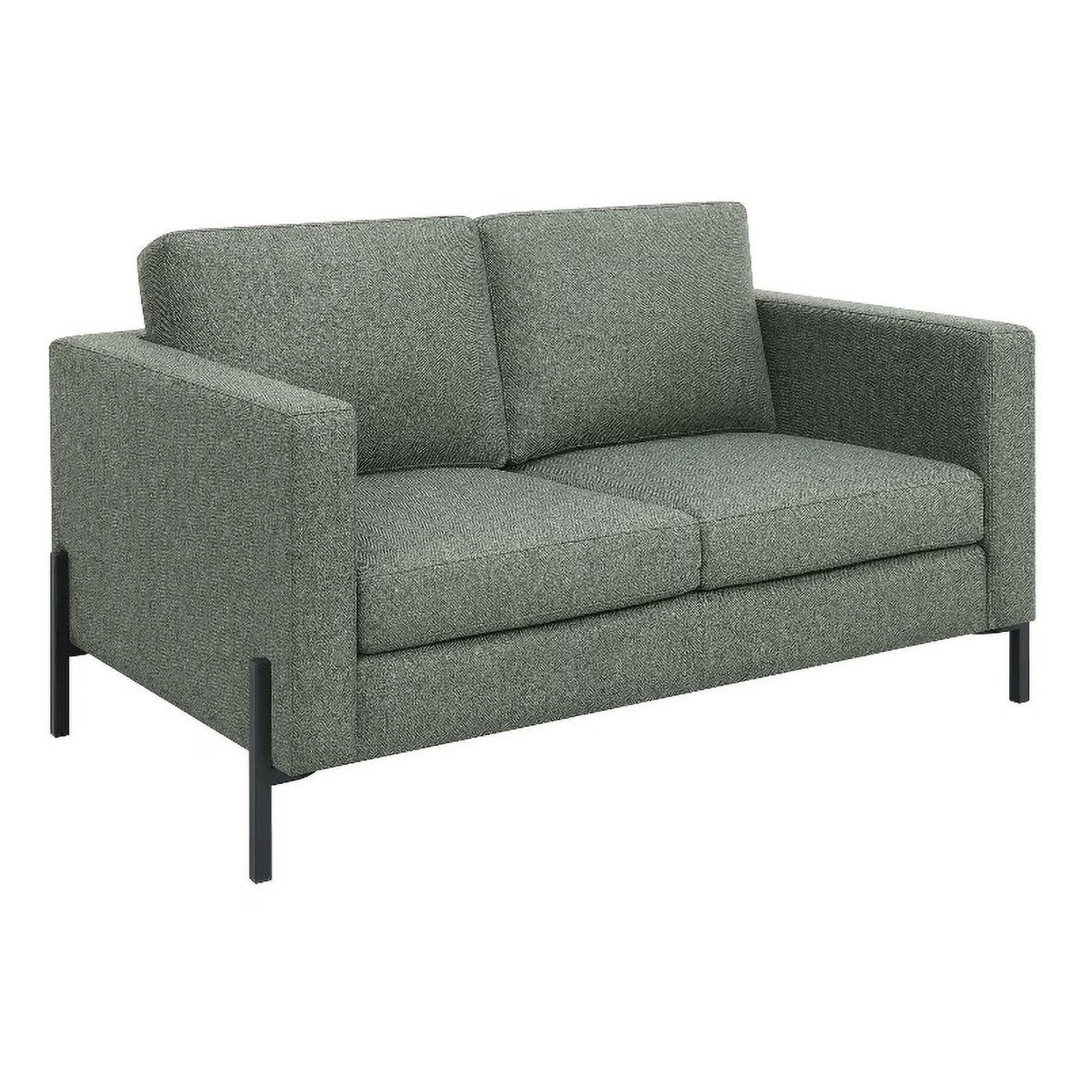 Sage Upholstered Fabric Loveseat with Track Arms S440