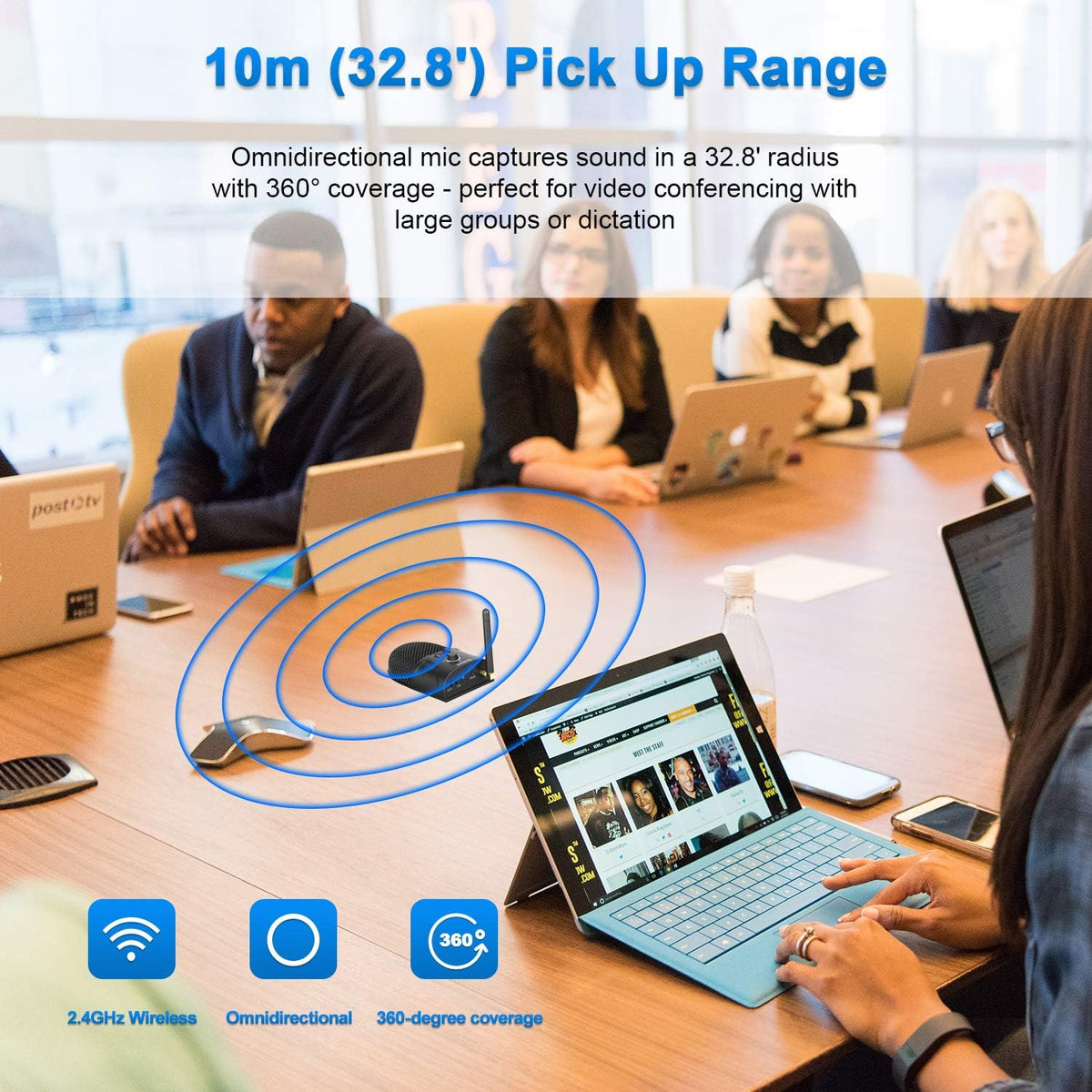 2.4GHz Wireless Omnidirectional USB Conference Microphone T512