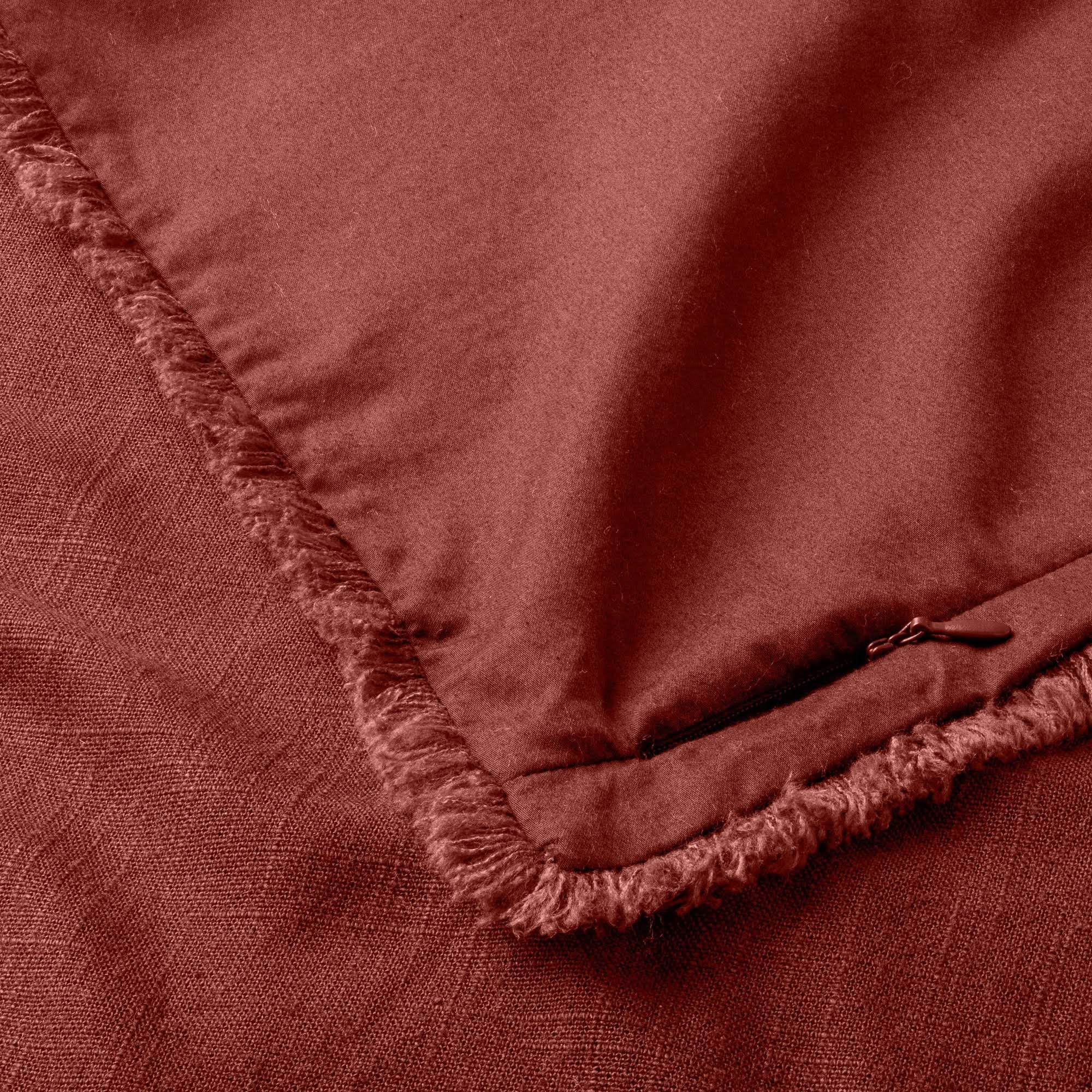 Heavyweight Linen Blend Comforter & Sham Set Dark Clay P881