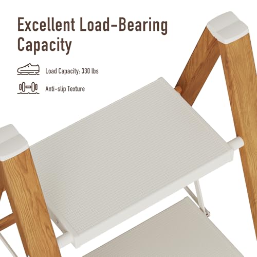 Lightweight Aluminum Folding Step Stool with Anti-Slip Pedals, 330 lbs Capacity F8321