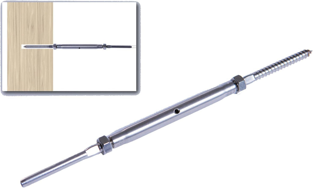 Stainless Steel Hand-Crimp Turnbuckle Tensioner for 1/8 Cable Railing (Lot of 10) A3954