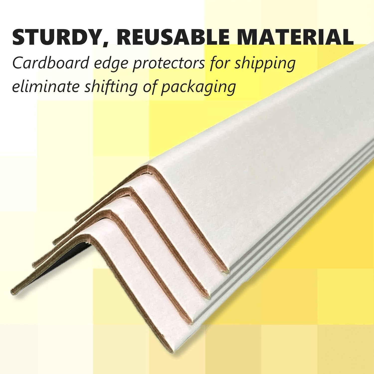 Cardboard Edge Protector 2” X 2” X 36”, Pack of 100 – White Kraft Corner Protectors for Shipping – Pallet Edge Protector S4819