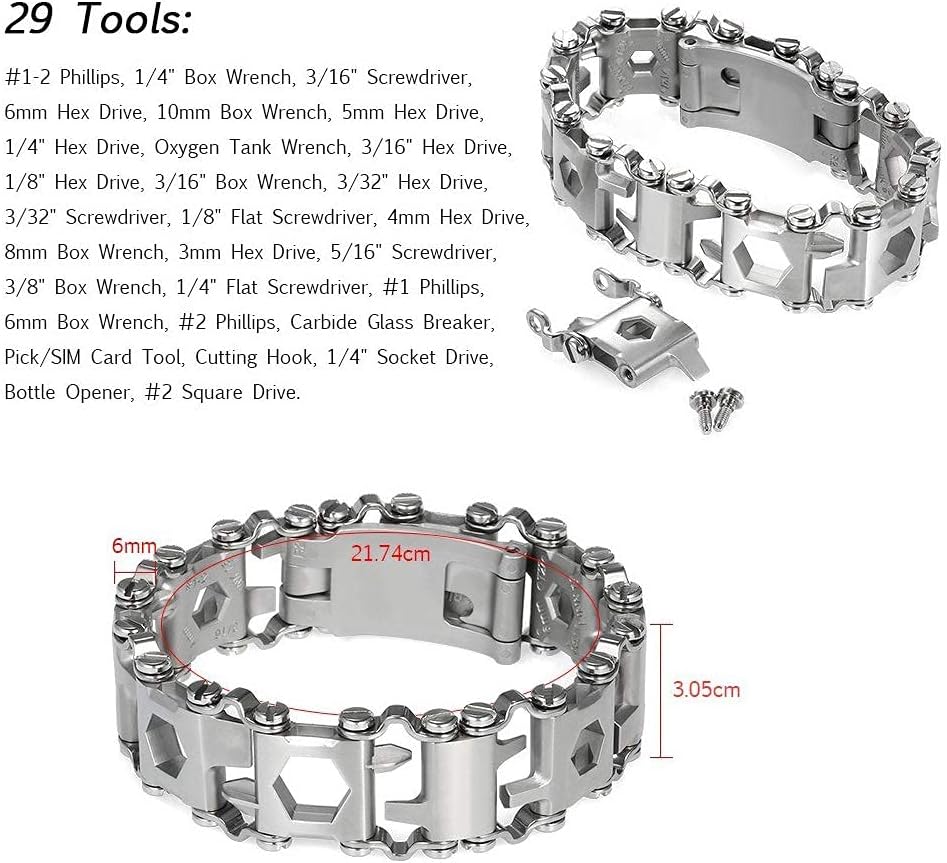 29 In 1 Stainless Steel Survival Bracelet N78969