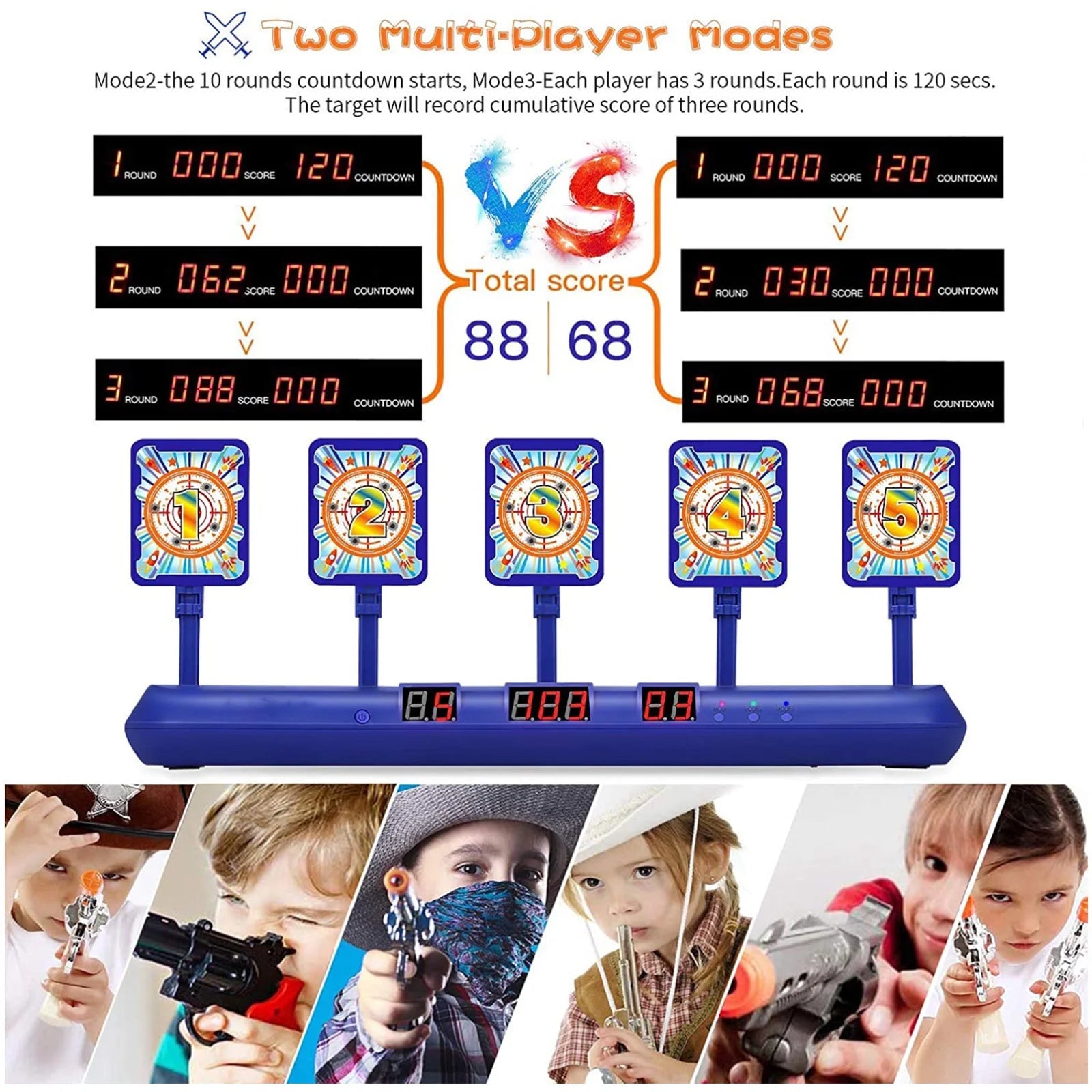 Electronic Shooting Target with 60 Foam Darts D1028