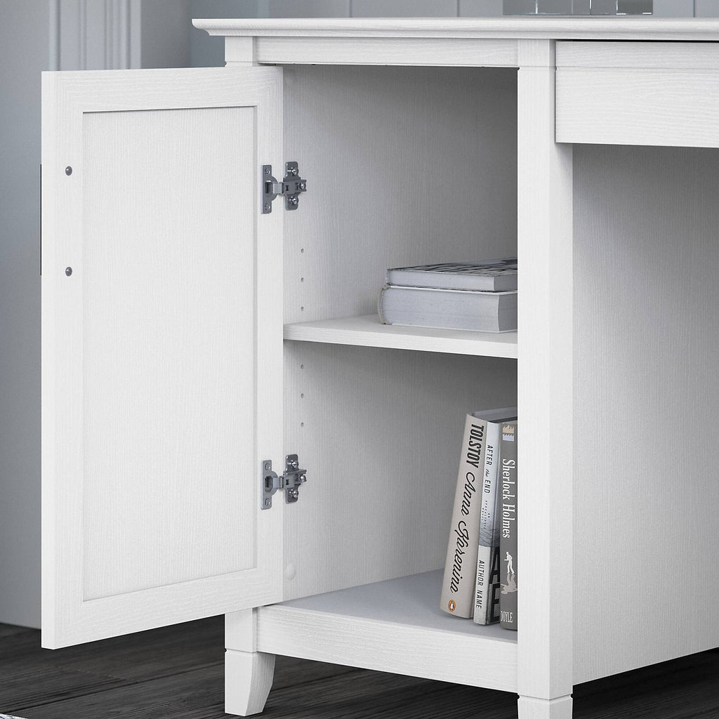 54W Computer Desk with Storage and Mid Back Tufted Office Chair in Cape Cod Gray A3873
