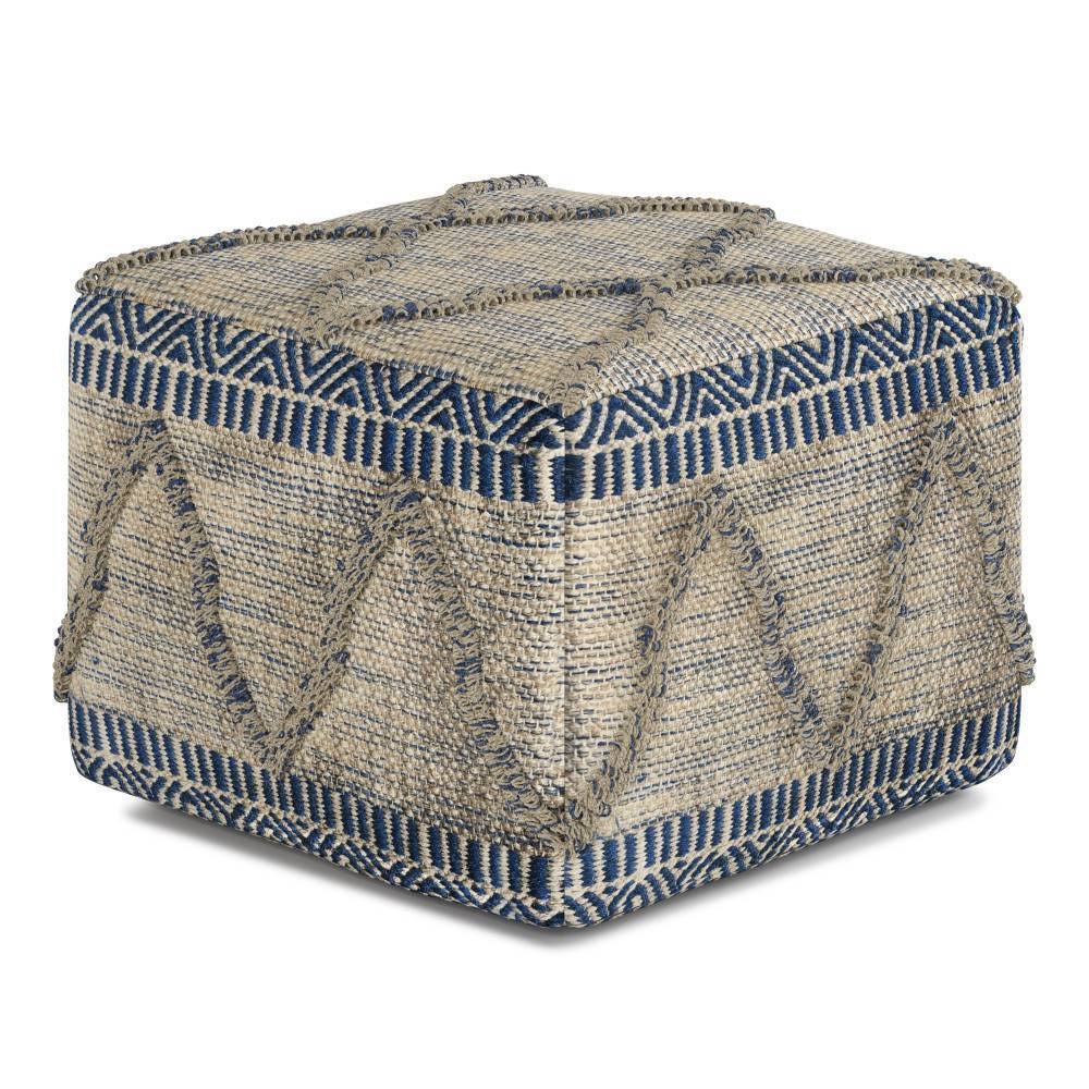 Square Pouf Blue/Natural T787211