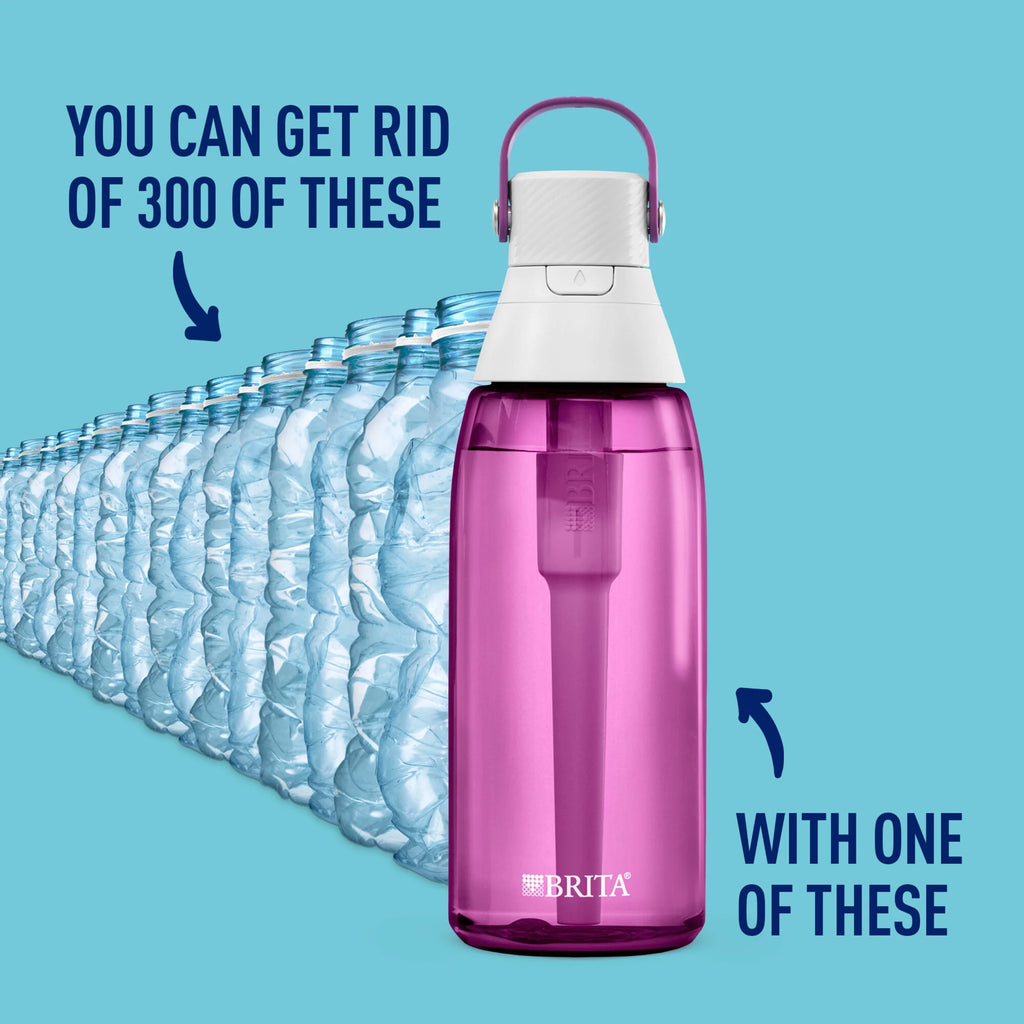 Brita Premium Leak Proof Filtered Water Bottle, Orchid, 36 oz T72202