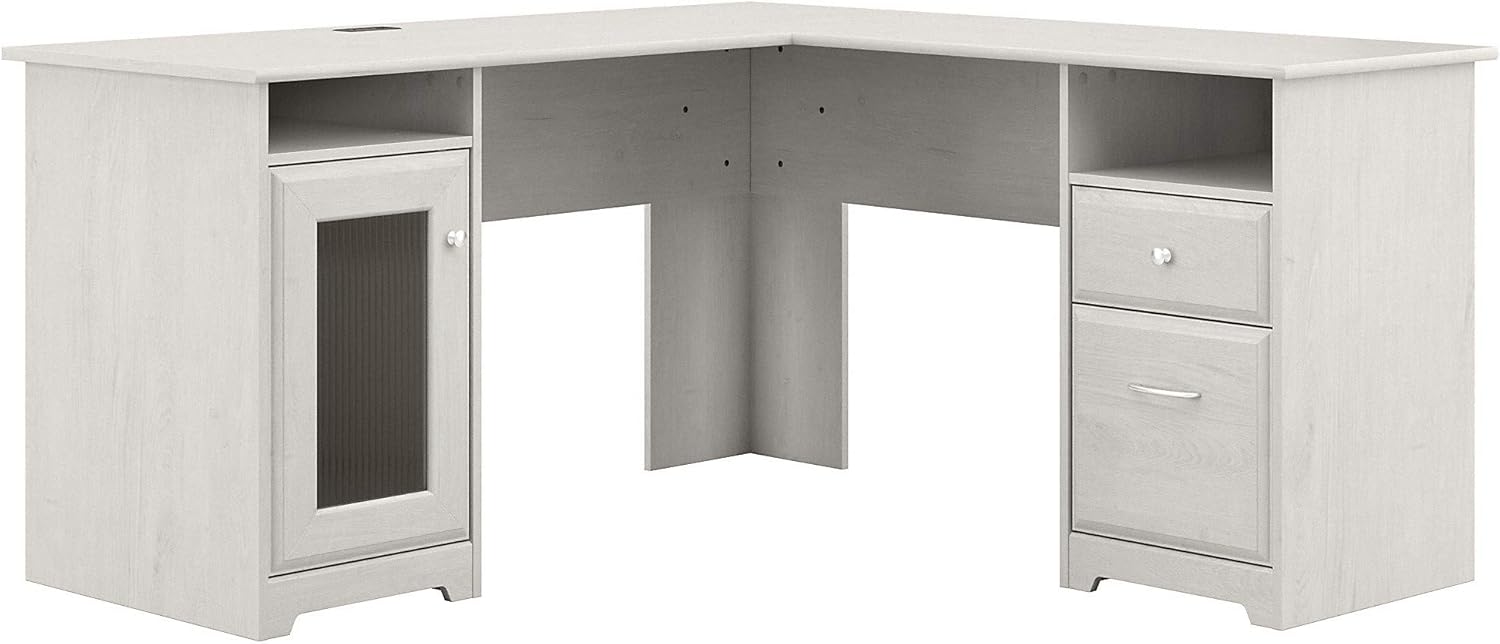 Heather Gray L Shaped Computer Desk T42305