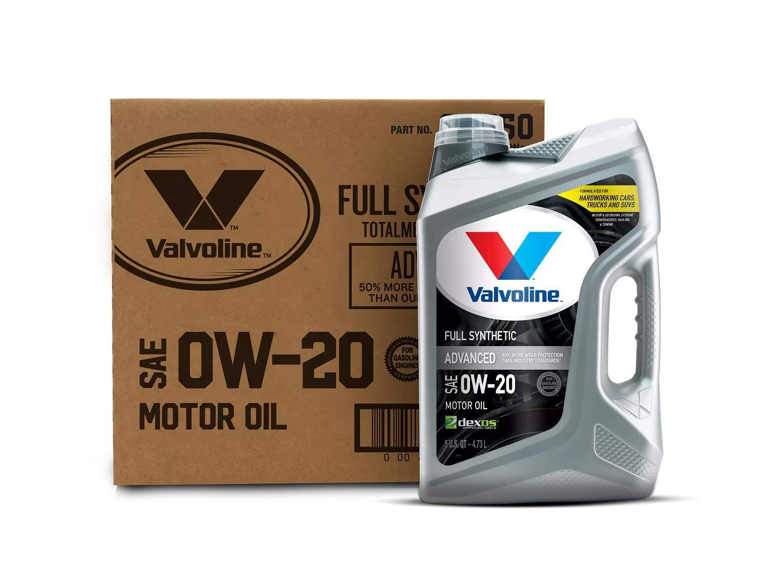 5 qt Full Synthetic SAE 0W-20 Motor Oil, Case of 3 O7326
