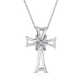 Sterling Silver Diamond Accent Cross Necklace N2906
