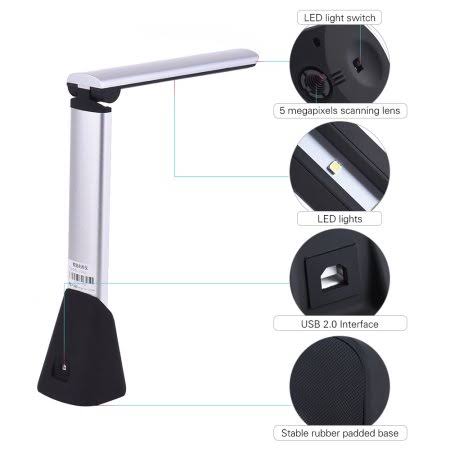 Portable High Speed Document Camera Scanner A4 Scanning Size with OCR Function LED Light A32304