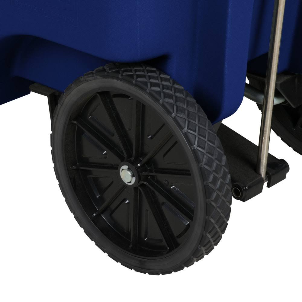 Blue Rectangular Rollout Trash Can R7016