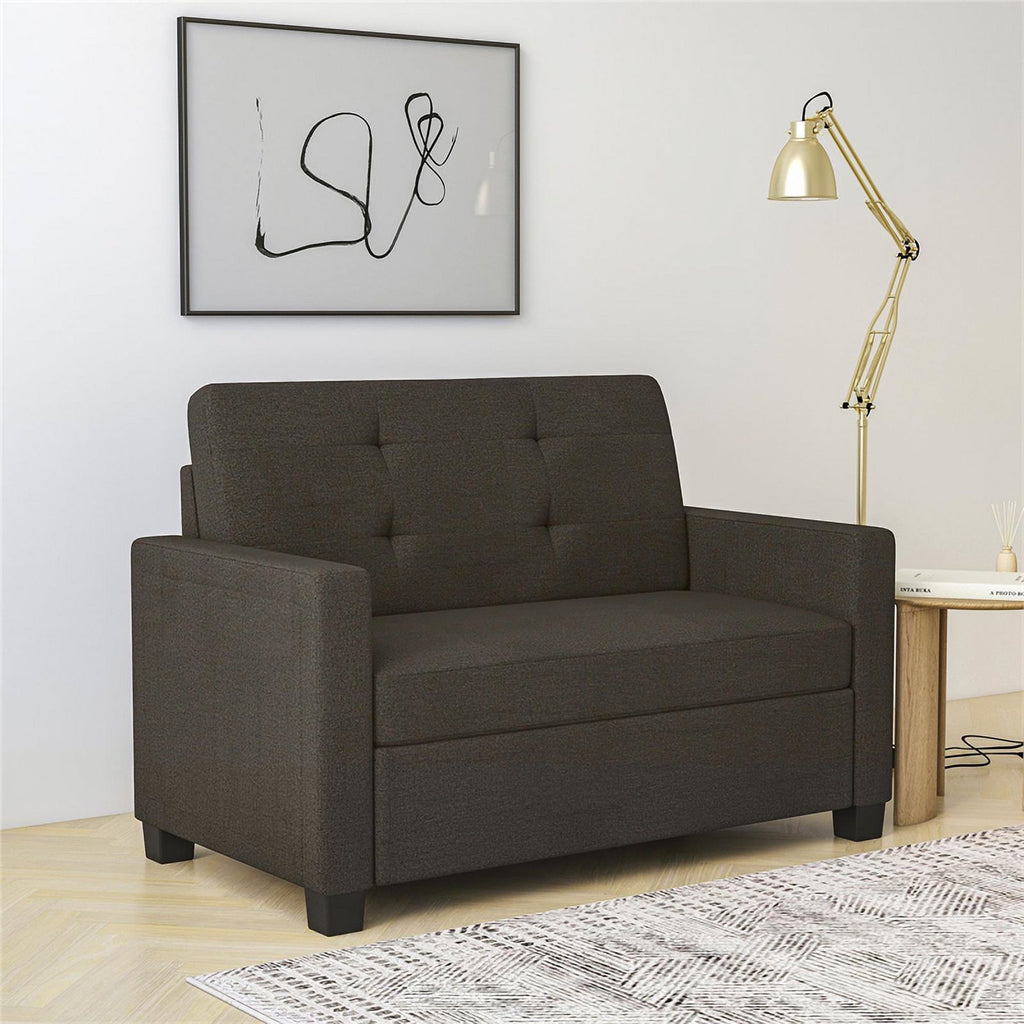 Gray Linen Loveseat Sleeper Sofa Q7661