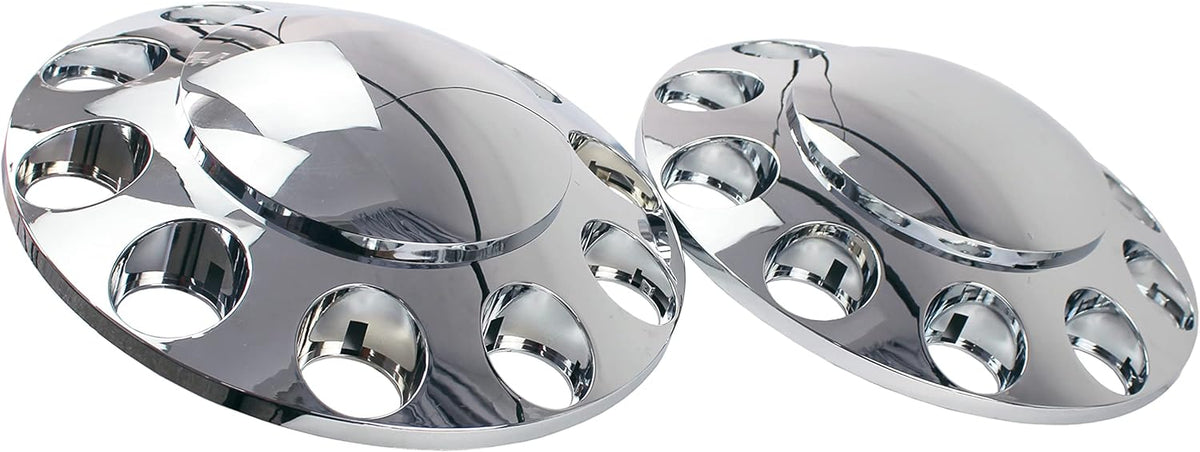 Chrome ABS 33 mm Thread-On Dome Axle Cover Combo Kit with Removable Hub Caps and Lug Nut Covers G875388