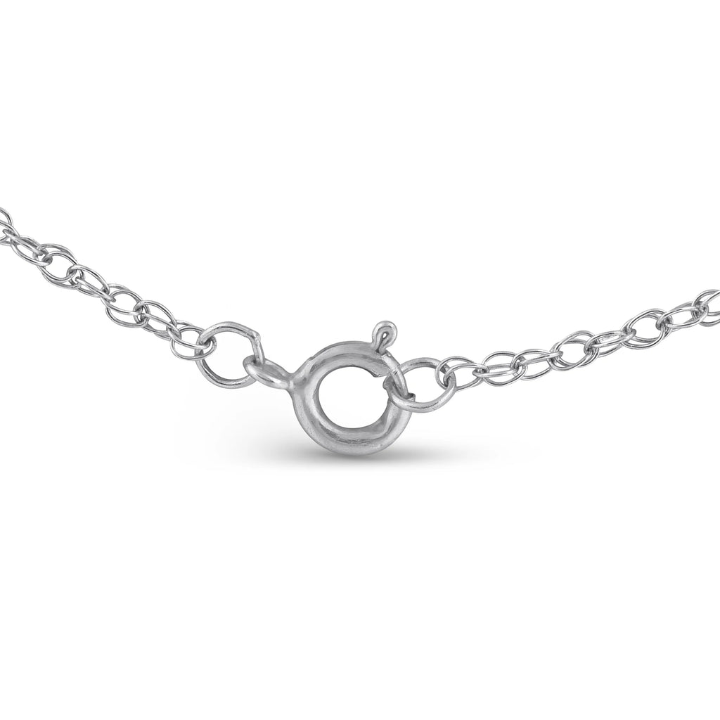 14k White Gold Diamond Cross Pendant Necklace X937