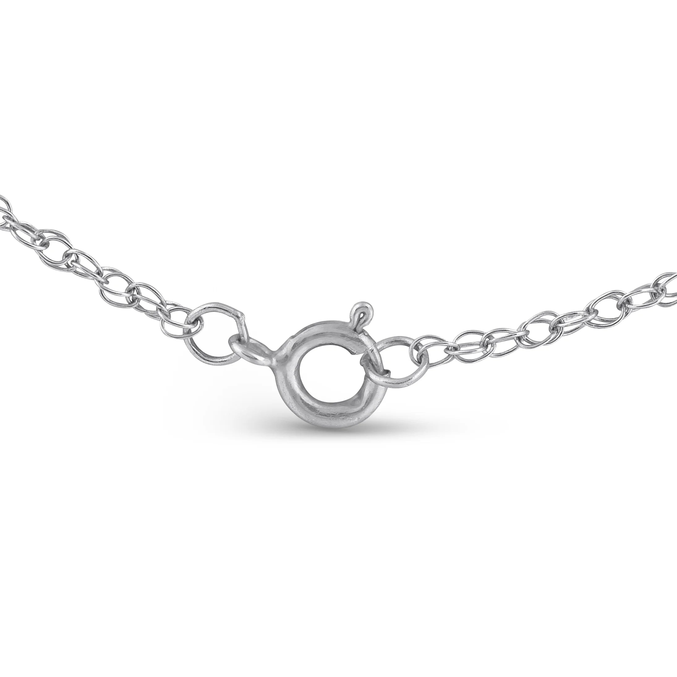 14k White Gold Diamond Cross Pendant Necklace X937