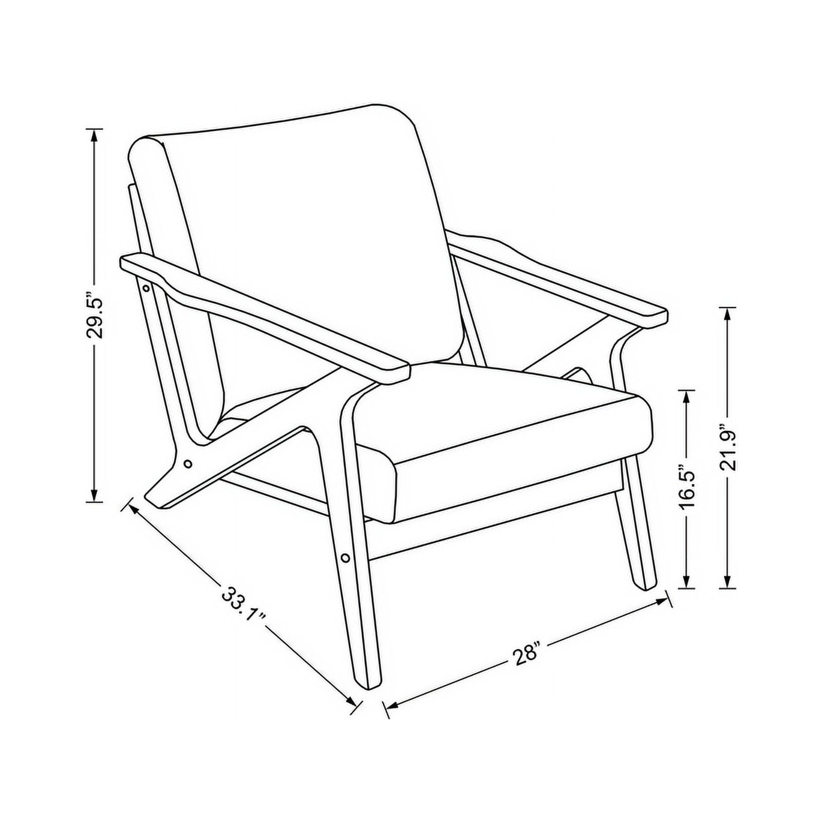 Solid Wood and Fabric Upholstered Accent Armchair in Walnut/Beige Q902