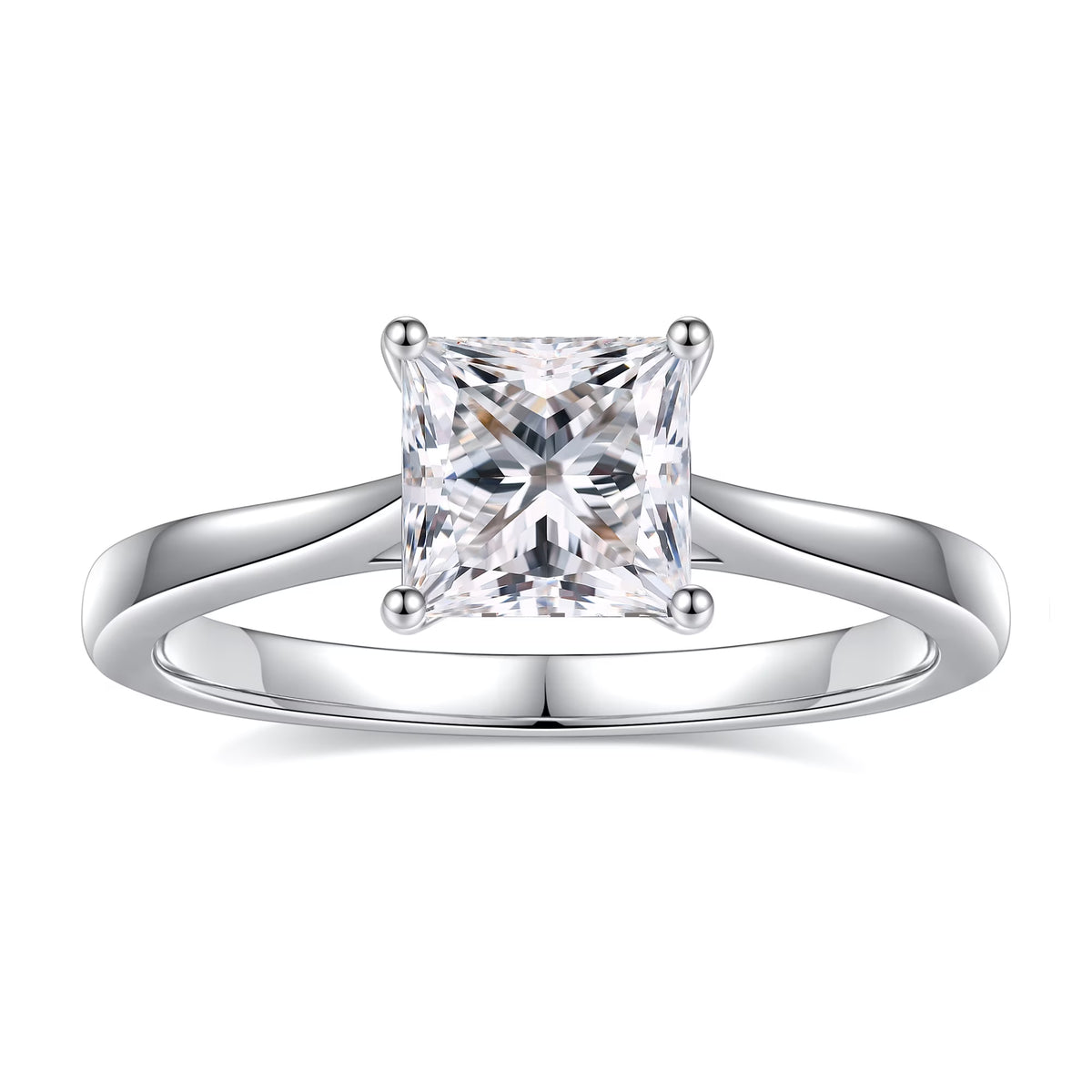 1.5ct Moissanite Solitaire Engagement Ring 925 Sterling Silver Princess Cut A217912