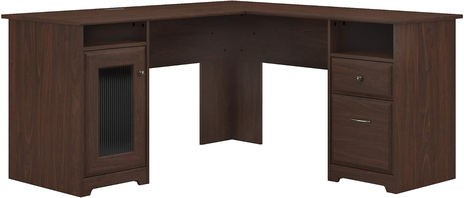 Heather Gray L Shaped Computer Desk T42305